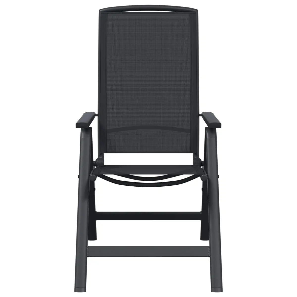 Reclining Garden Chairs 2 pcs Black Outdoor Seating Foldable Adjustable Backrest