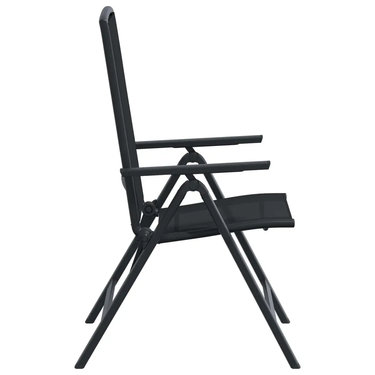 Reclining Garden Chairs 2 pcs Black Outdoor Seating Foldable Adjustable Backrest