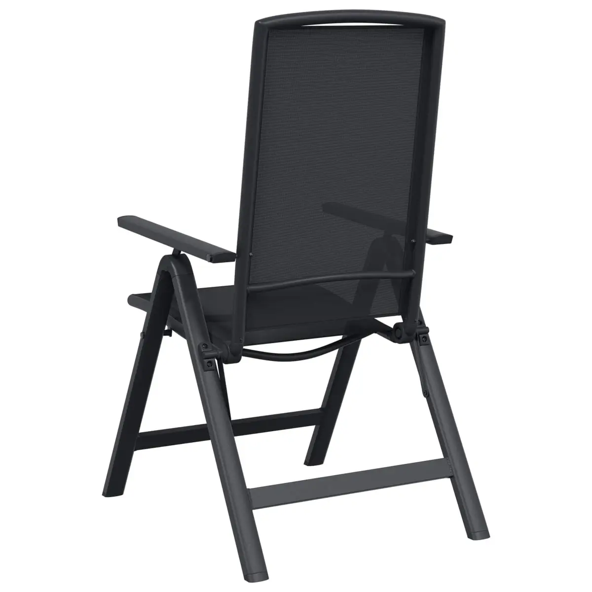 Reclining Garden Chairs 2 pcs Black Outdoor Seating Foldable Adjustable Backrest