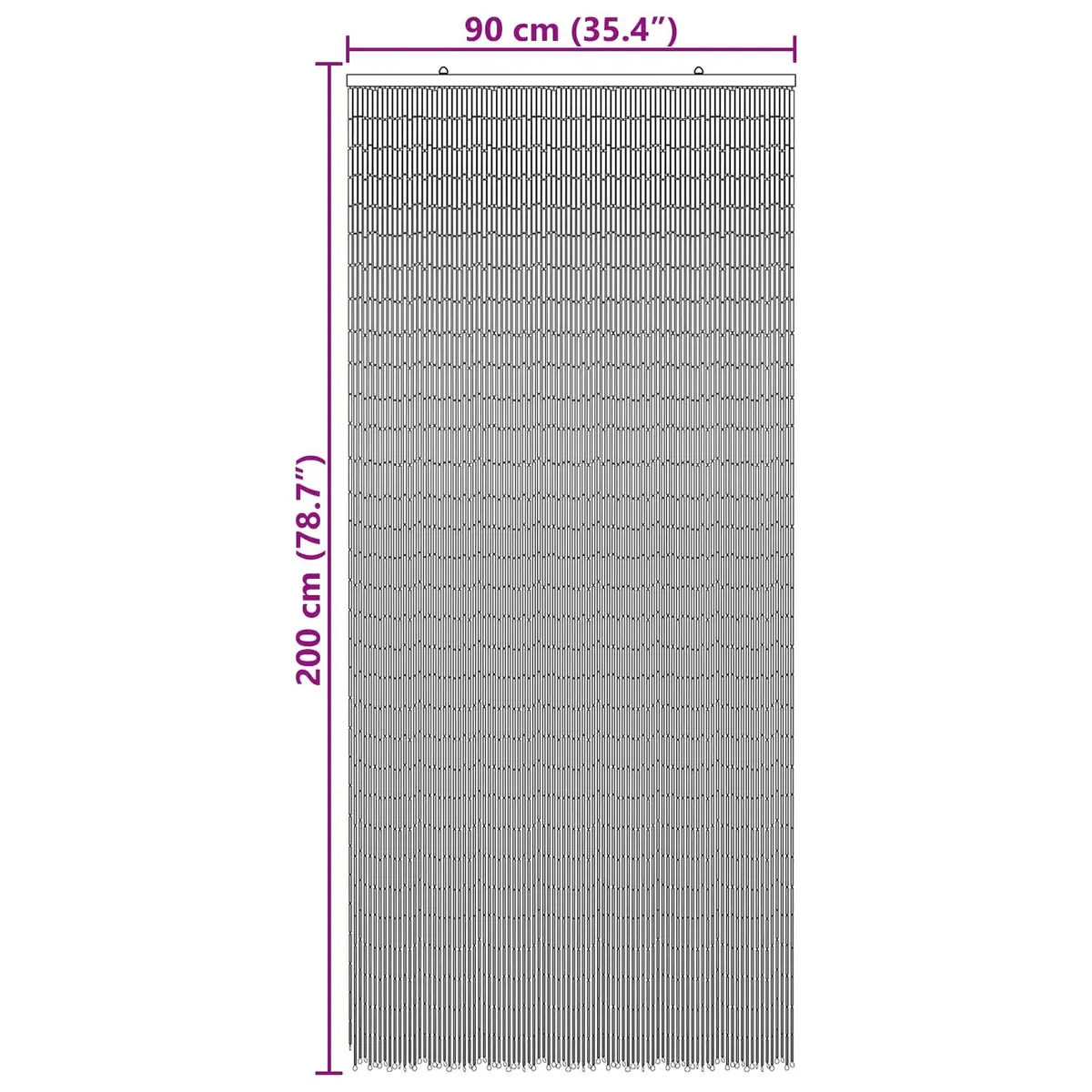 Insect Door Curtain Natural Bamboo Multicolour 200 x 90 cm