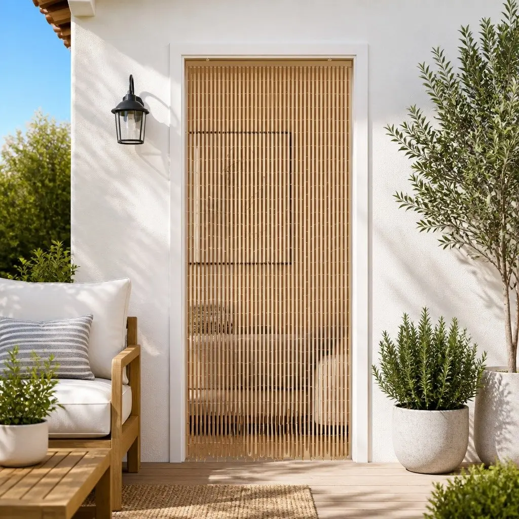 Insect Door Curtain Multicolour 90 x 200 cm Bamboo