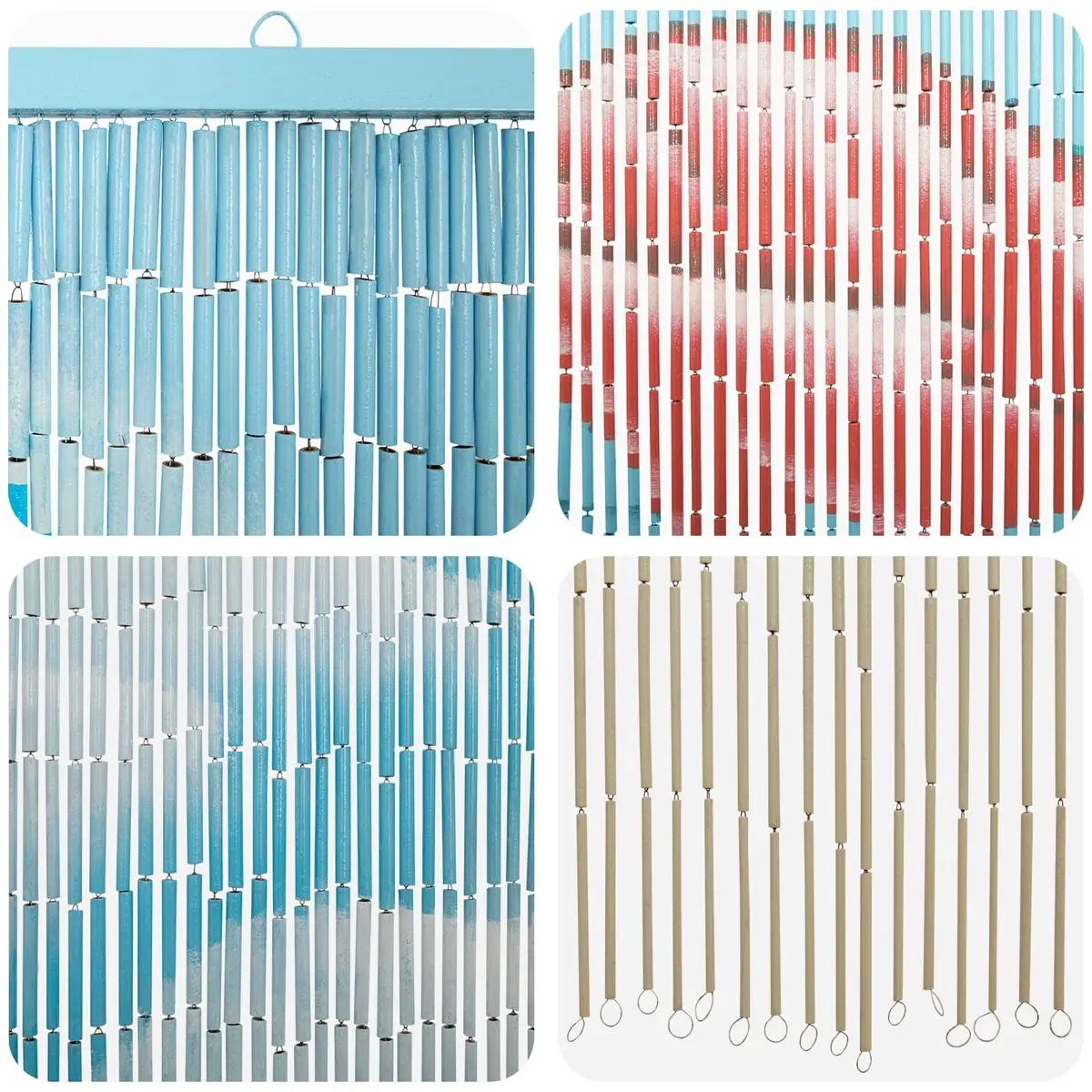 Insect Door Curtain Natural Bamboo Multicolour 200 x 90 cm