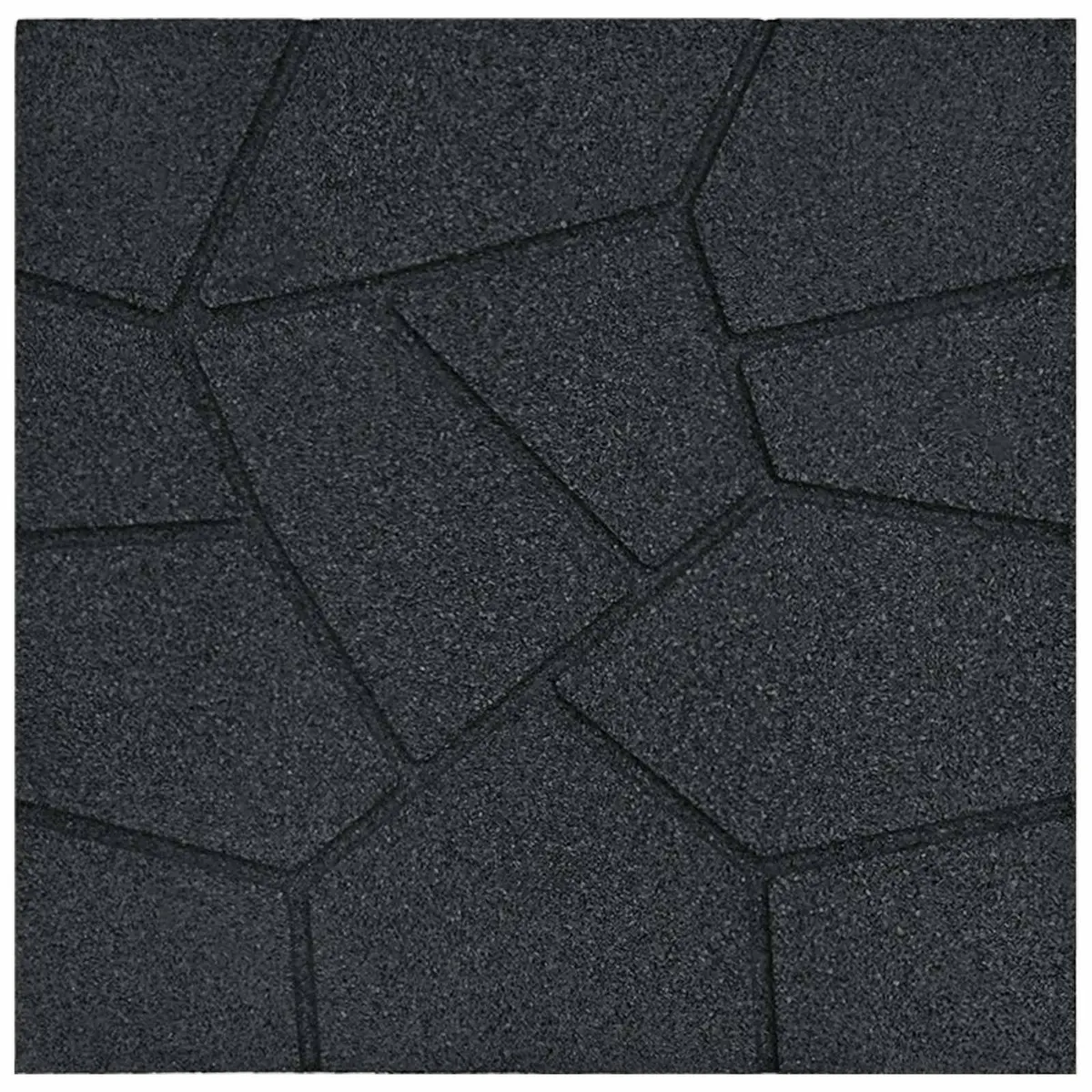 Stepping Stones Black Rubber 40.5x40.5x2cm 6 Piece Garden Outdoor Pathway Patio Decor