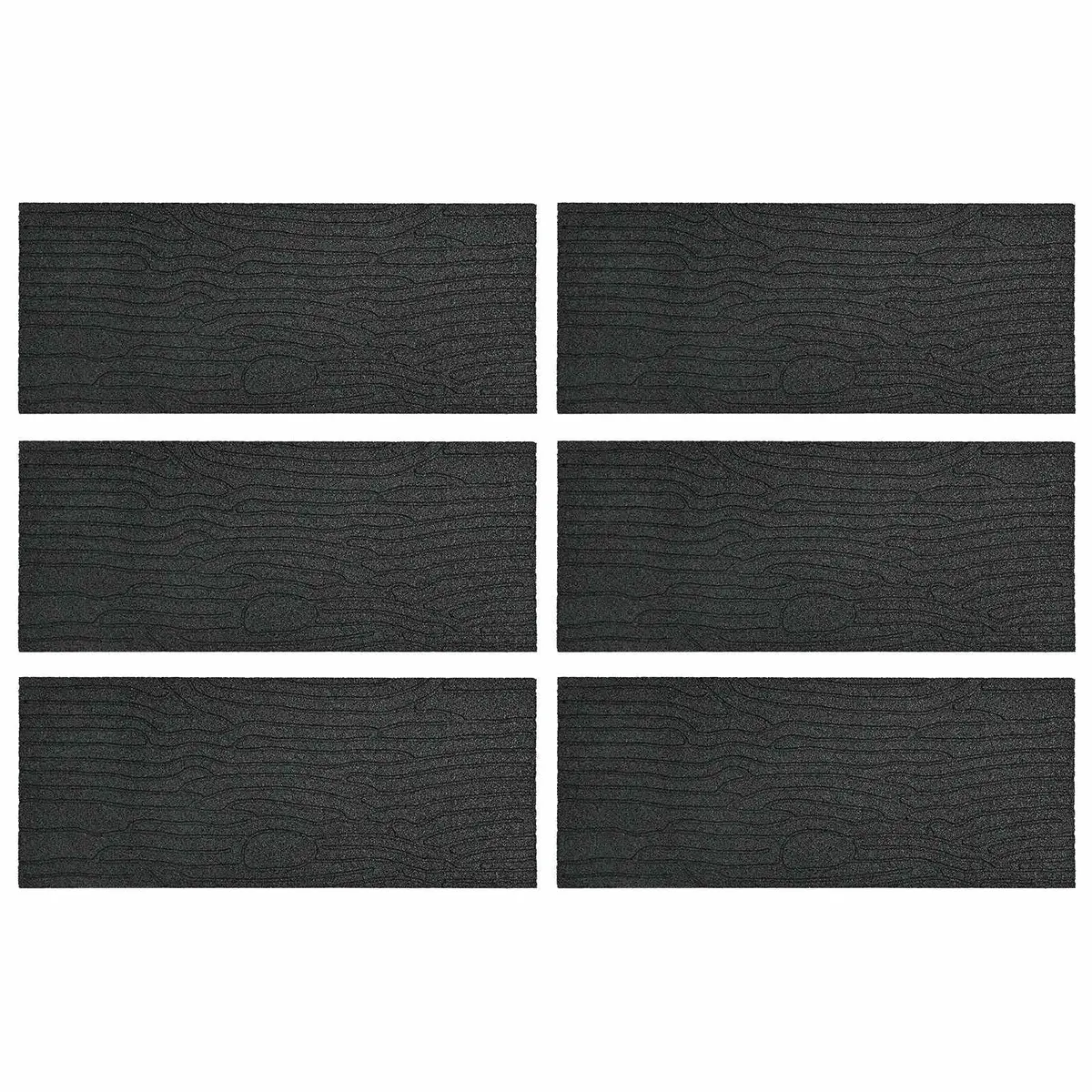 Stepping Stone Slip-Resistant Black 60.5 x 25 x 2 cm Outdoor Garden Pathway 6 Piece