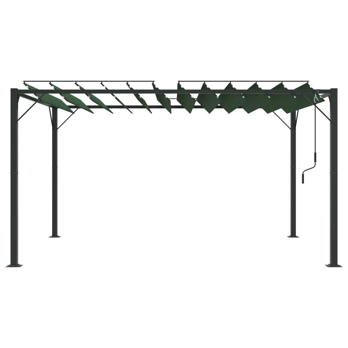 Outdoor Canopy Gazebo Green Adjustable Louvered Roof 3 x 4 m Aluminium Frame for Garden Patio Poolside Relaxation