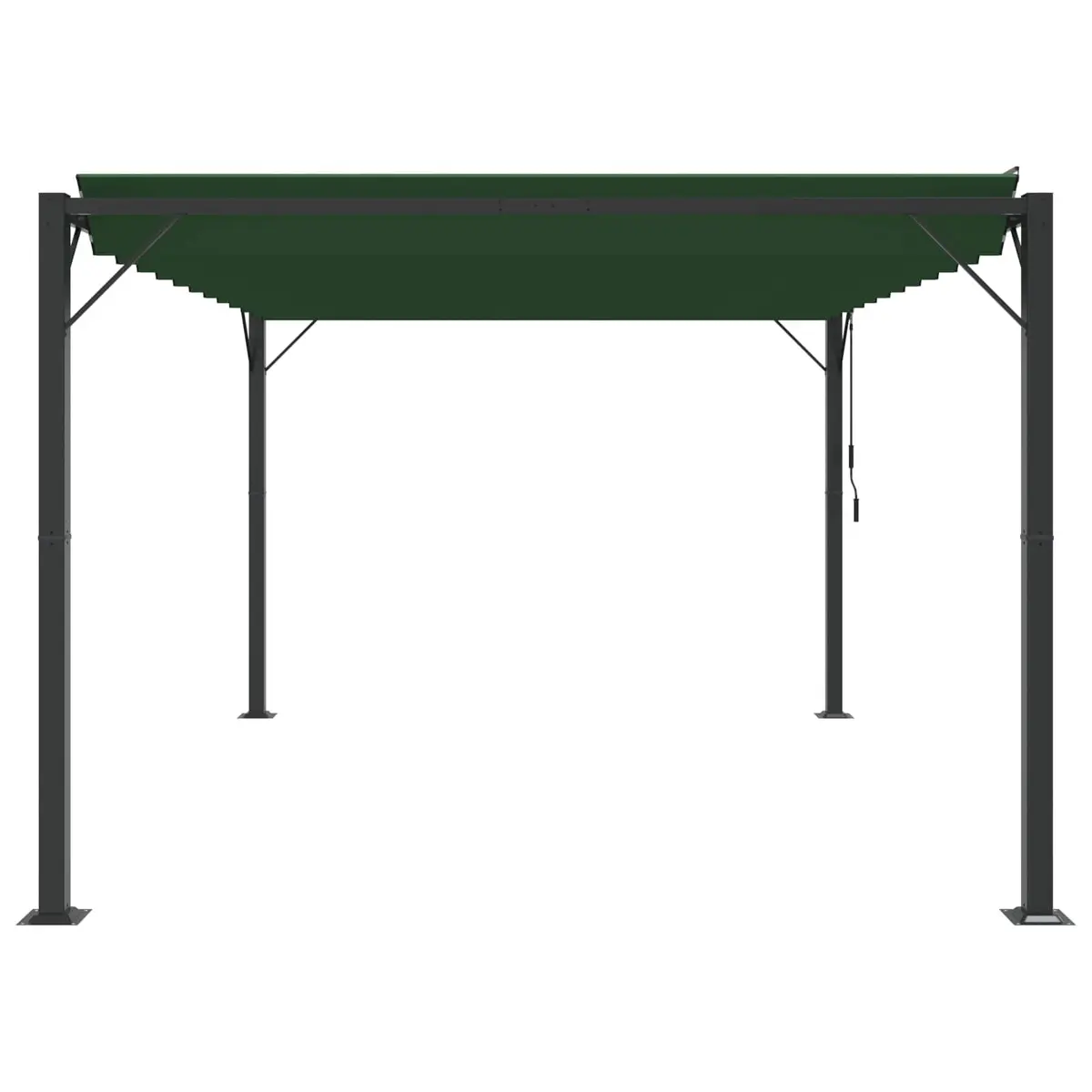 Outdoor Canopy Gazebo Green Adjustable Louvered Roof 3 x 4 m Aluminium Frame for Garden Patio Poolside Relaxation