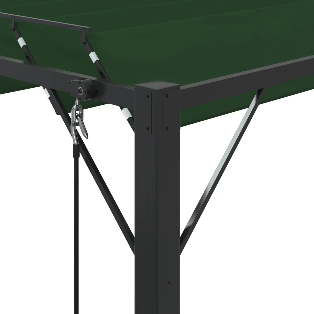 Outdoor Canopy Gazebo Green Adjustable Louvered Roof 3 x 4 m Aluminium Frame for Garden Patio Poolside Relaxation
