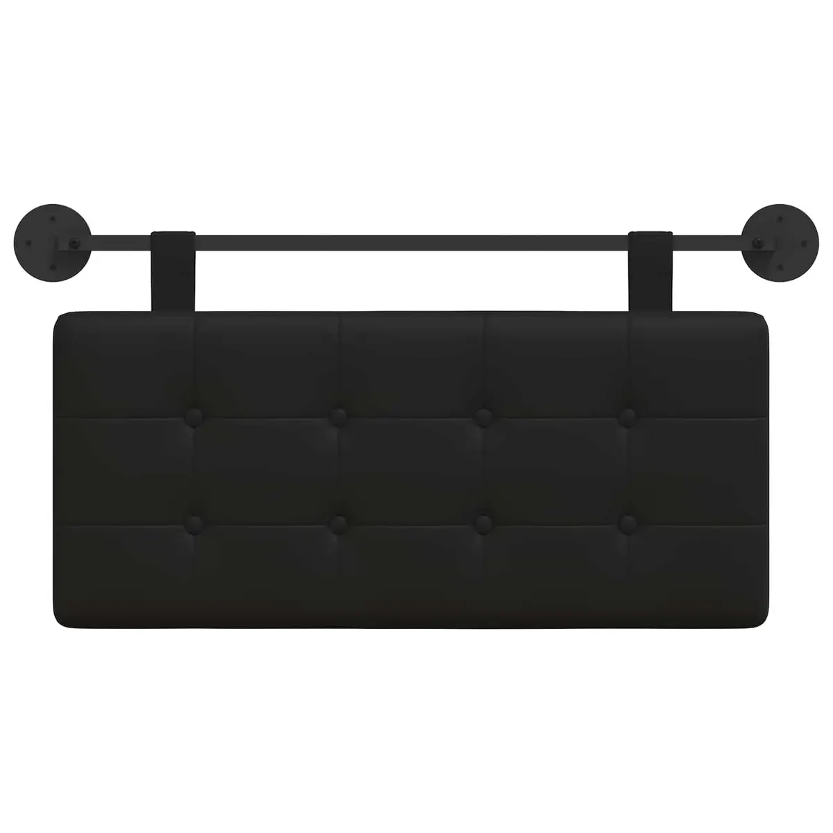 Hanging Headboard Modern Black Faux Leather Wall-Mounted Backrest Support 50 Inch