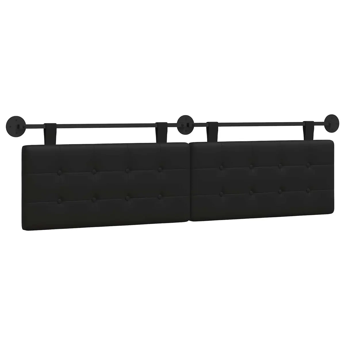 Hanging Headboard Black Modern Wall Mounted Bedroom Backrest Support Upholstered
