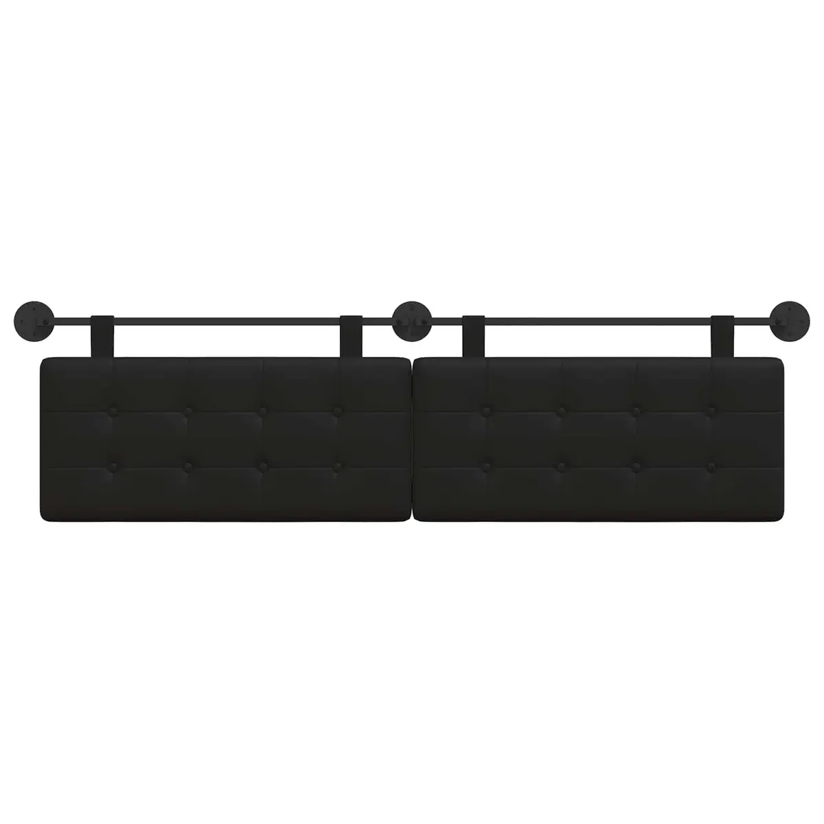 Hanging Headboard Black Modern Wall Mounted Bedroom Backrest Support Upholstered