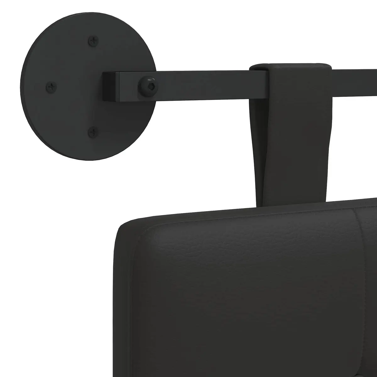 Hanging Headboard Black Modern Wall Mounted Bedroom Backrest Support Upholstered
