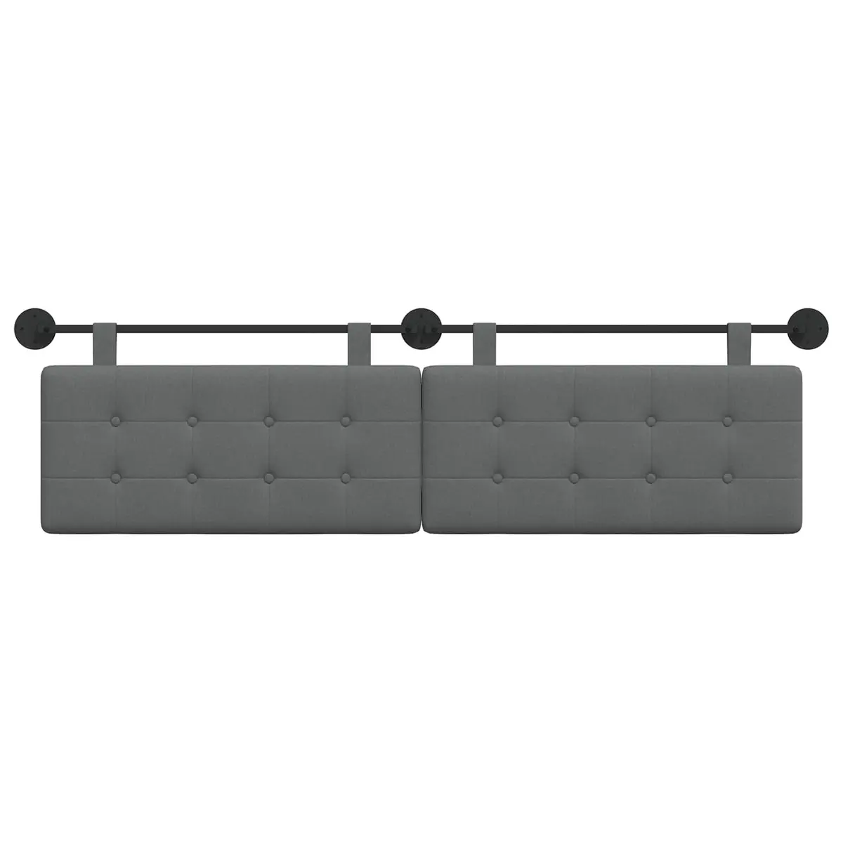 Hanging Headboard Grey Fabric Wall Mount Bedroom Upholstered Modern Decor
