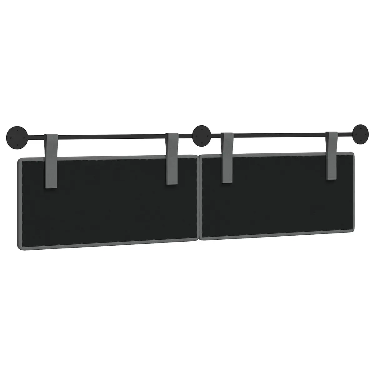 Hanging Headboard Grey Fabric Wall Mount Bedroom Upholstered Modern Decor