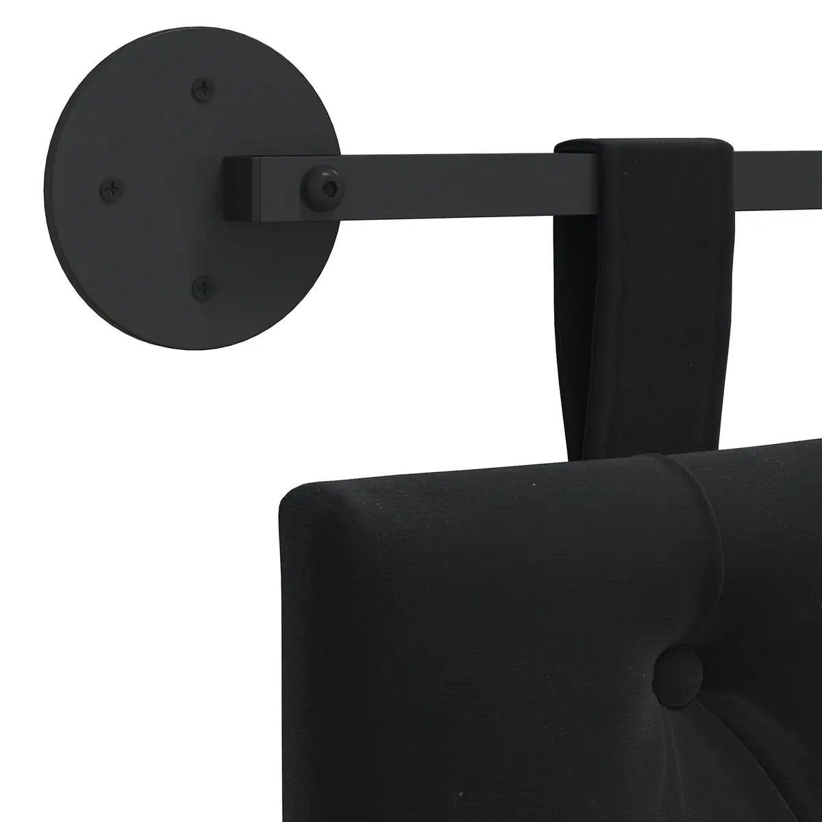 Hanging Headboard with LED Light Button Tufted Velvet Modern Bedroom Wall Mount