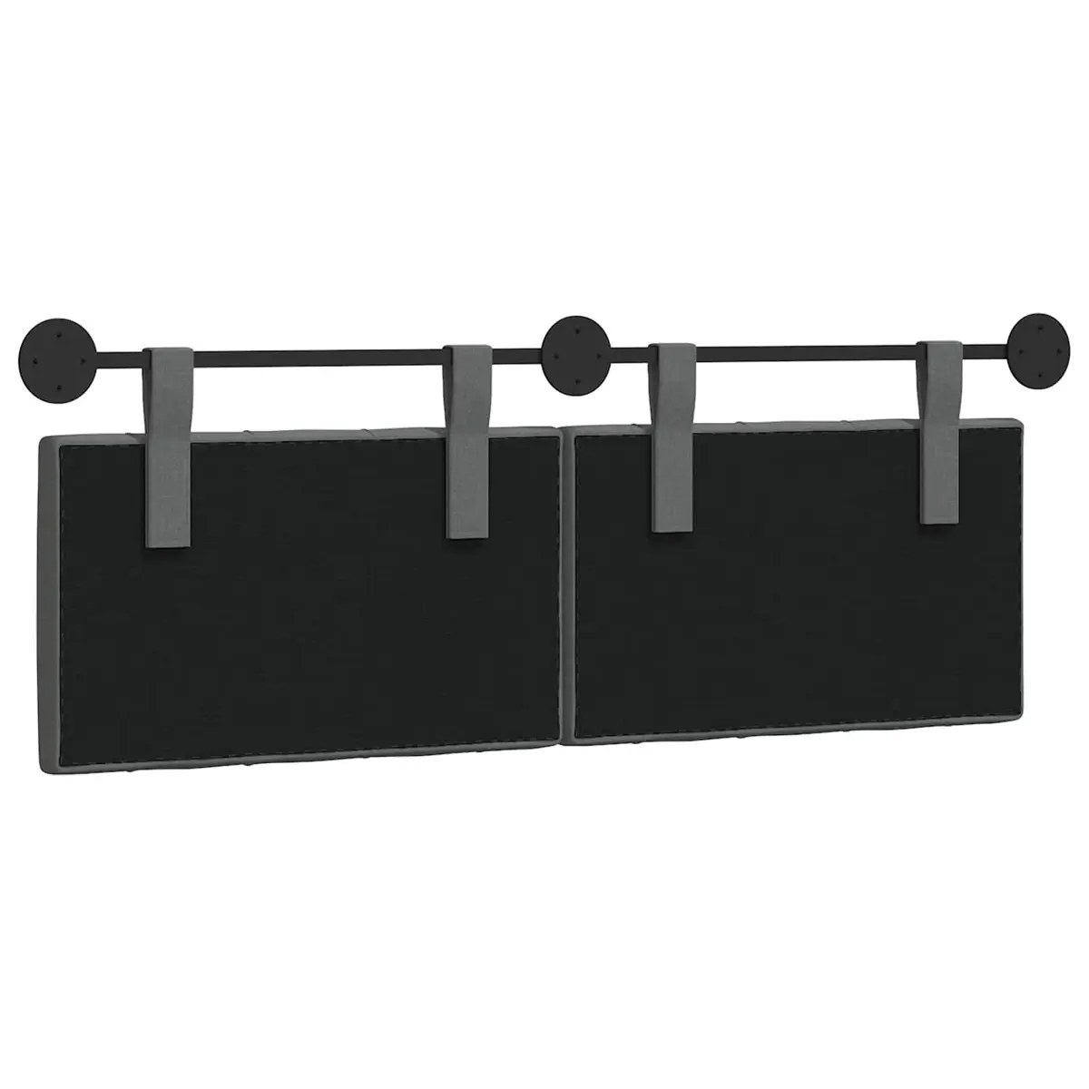 Hanging Headboard Wall-Mounted Button-Tufted Grey Fabric