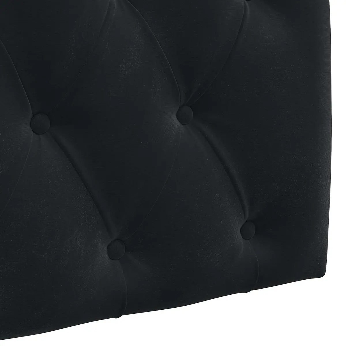 Hanging Headboard LED Light Black Velvet Button Tufted Modern