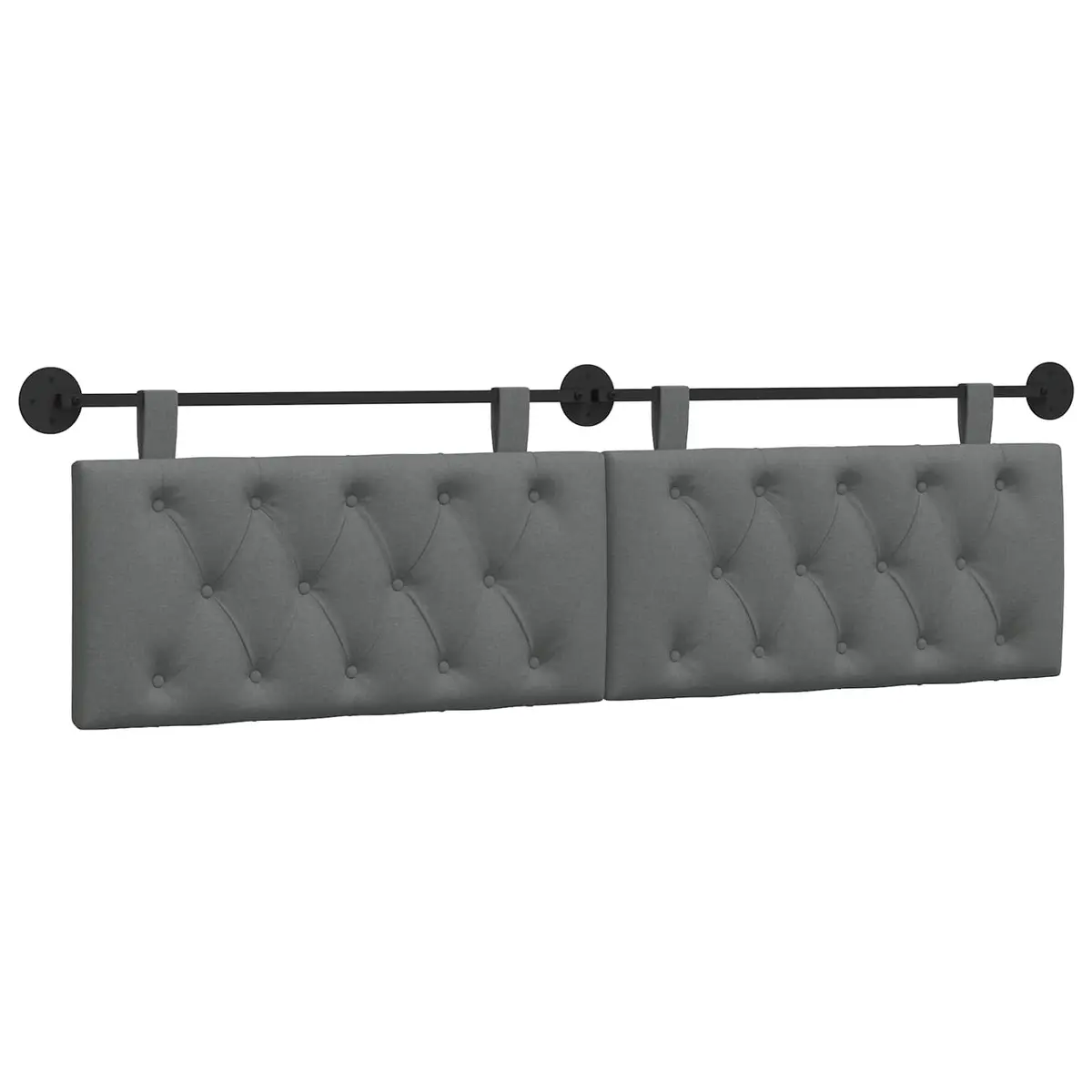Grey Fabric Wall-Mounted Headboard