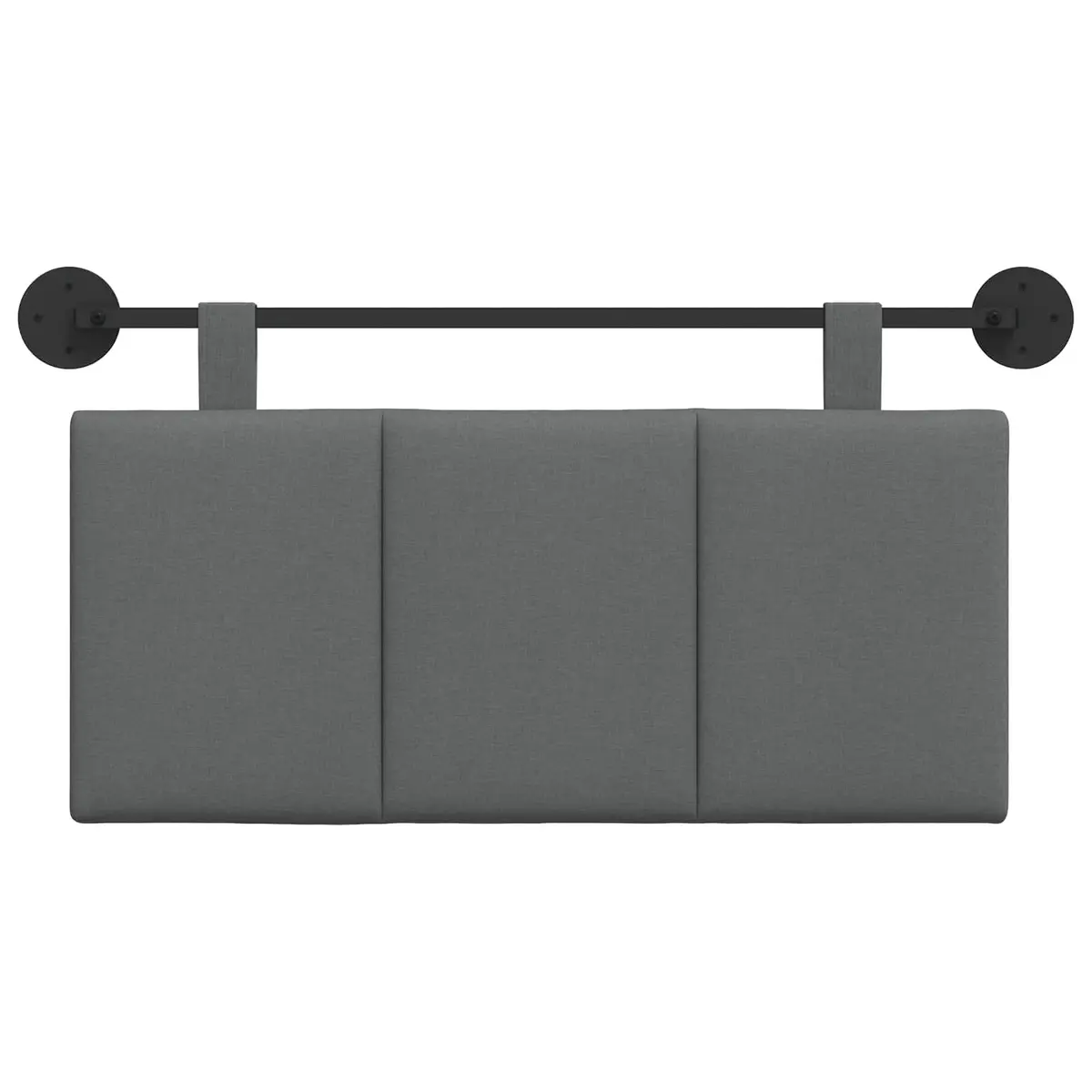 Hanging Headboard Modern Upholstered Wall Mounted Grey Fabric