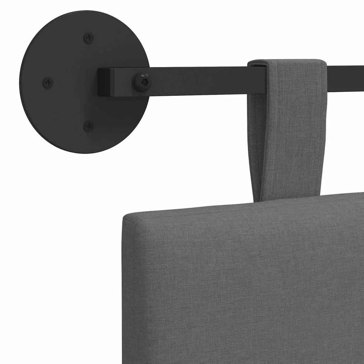 Hanging Headboard Upholstered Fabric Grey Wall-Mounted Bedroom Furniture