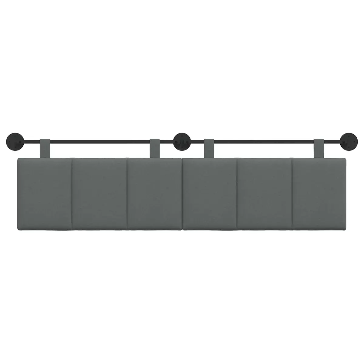 Hanging Headboard Wall-Mounted Upholstered Bedroom Headboard Grey Fabric