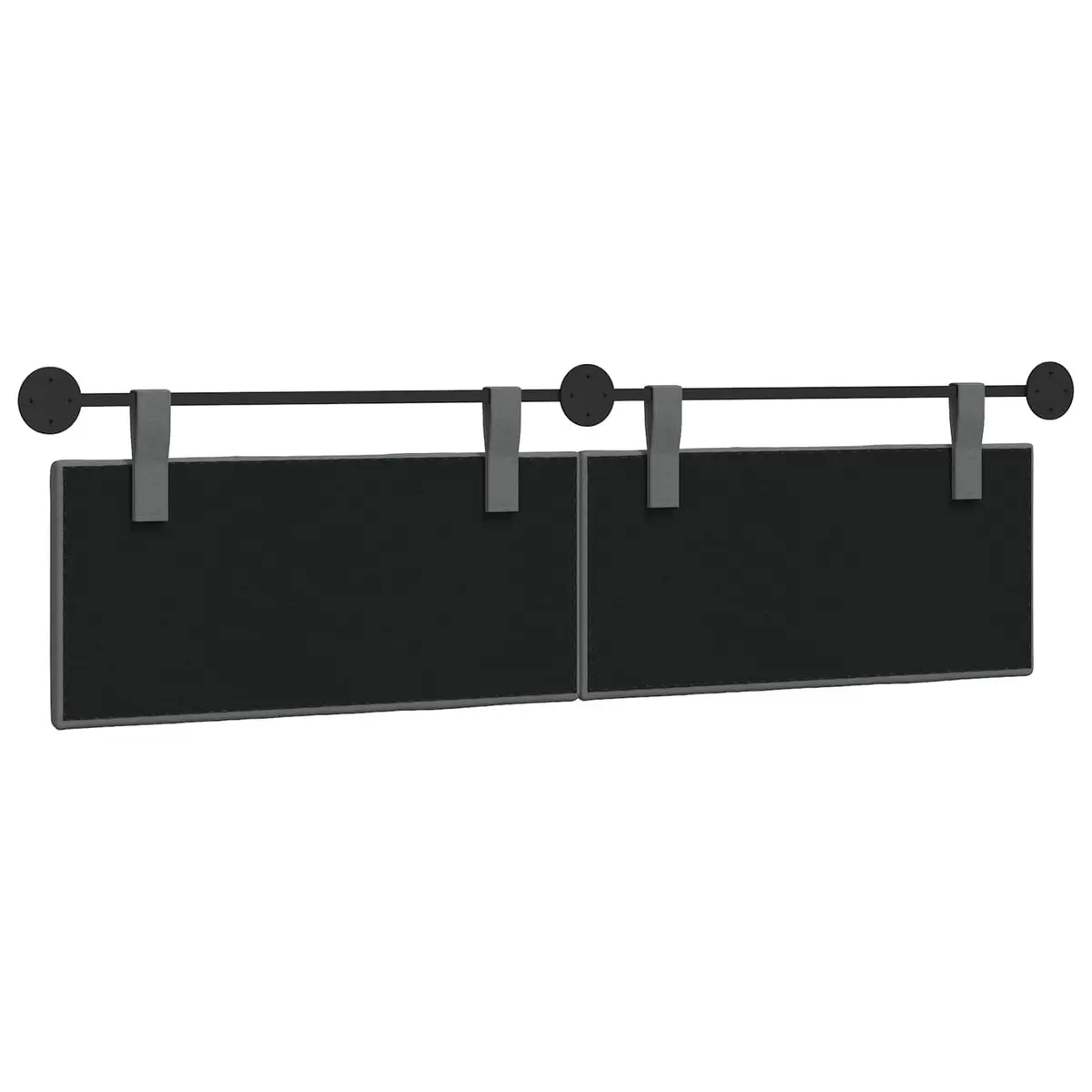 Hanging Headboard Wall-Mounted Upholstered Bedroom Headboard Grey Fabric