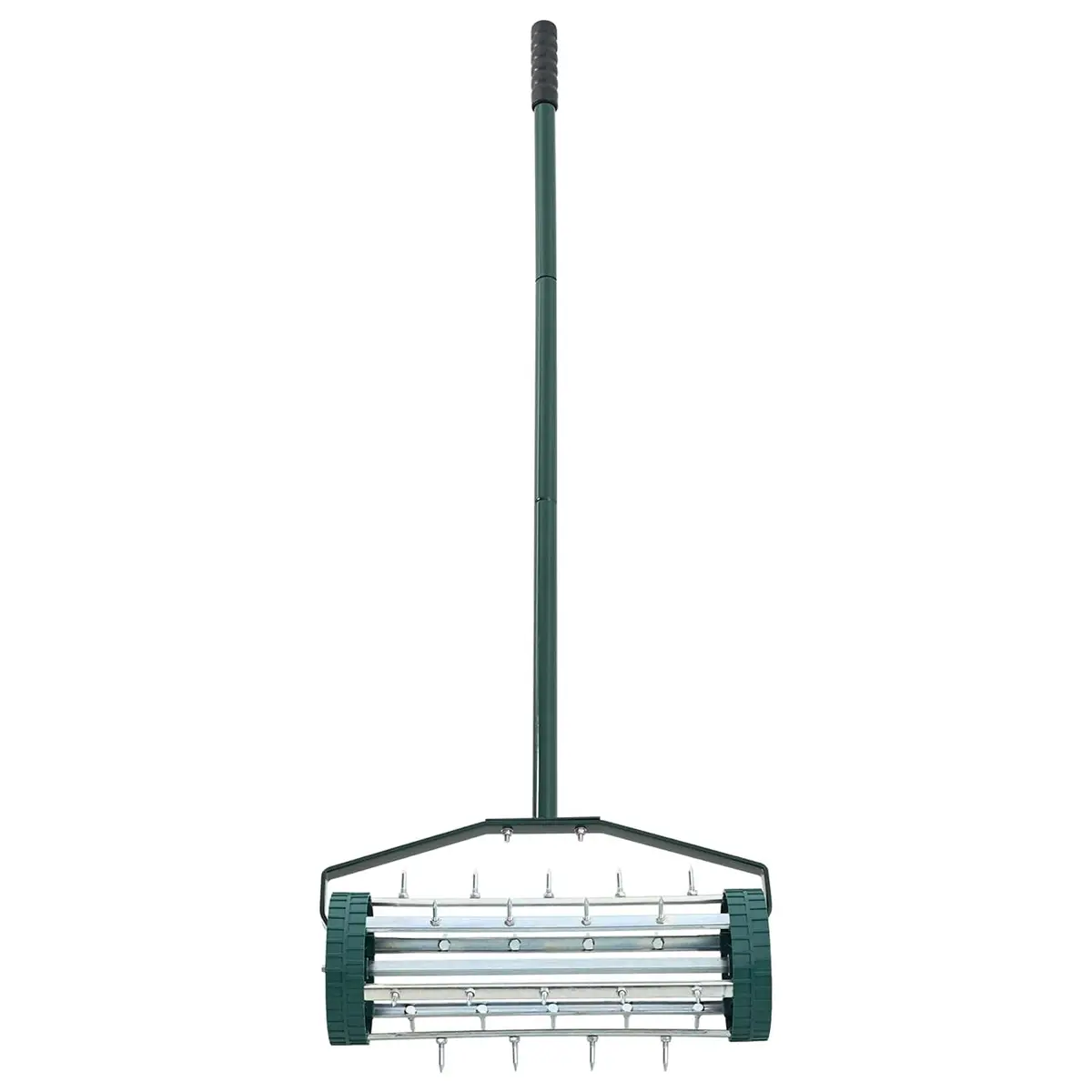 Lawn Roller with Aerator Clamps Steel Frame 127.5cm Green