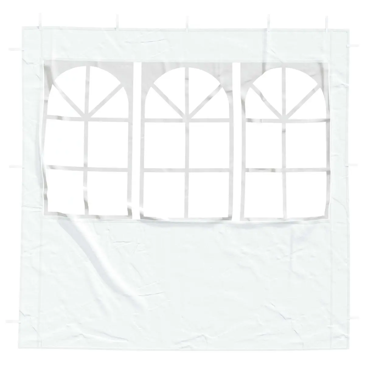 Party Tent Sidewall Weather-Resistant with Decorative Windows 200 x 195 cm White PE Steel