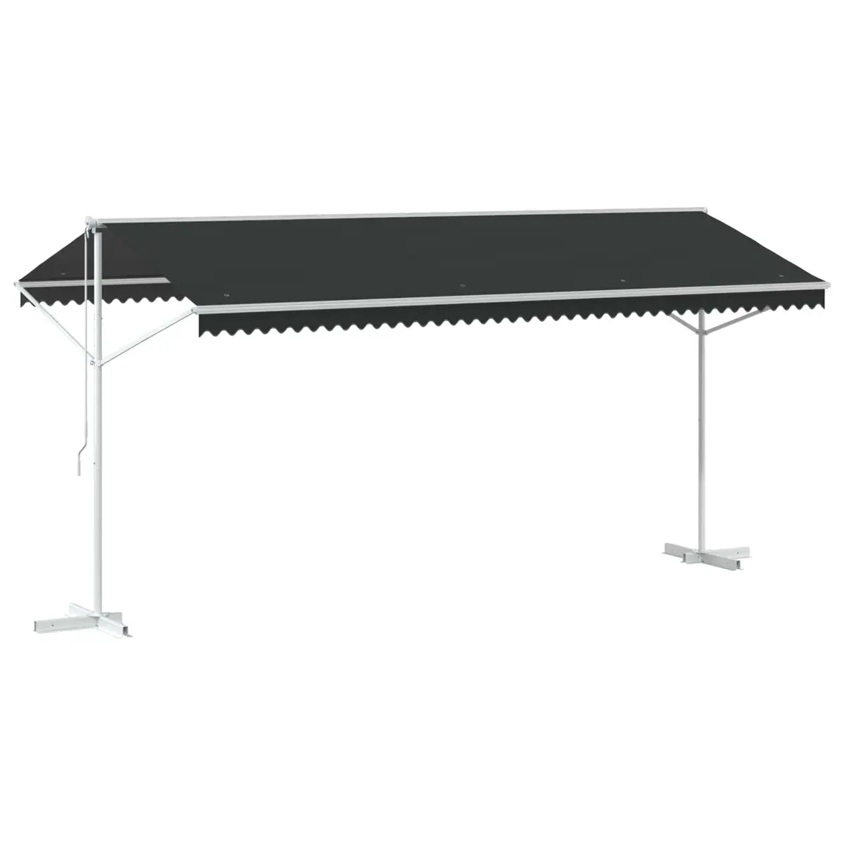 Free Standing Awning Anthracite 5 x 3 m Outdoor Patio Garden Shade Hand Crank