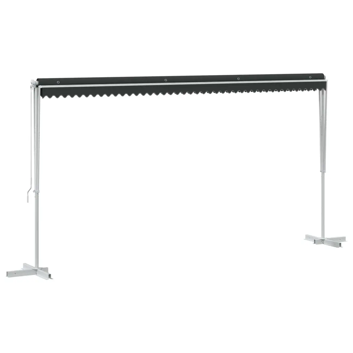 Free Standing Awning Anthracite 5 x 3 m Outdoor Patio Garden Shade Hand Crank