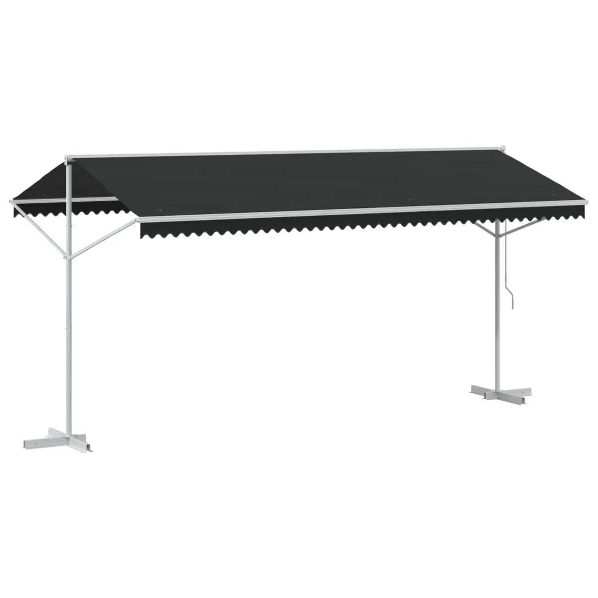 Free Standing Awning Anthracite 5 x 3 m Outdoor Patio Garden Shade Hand Crank