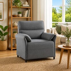 Grey Sofa Contemporary Design Metal Frame Foam Cushions Indoor Living Room