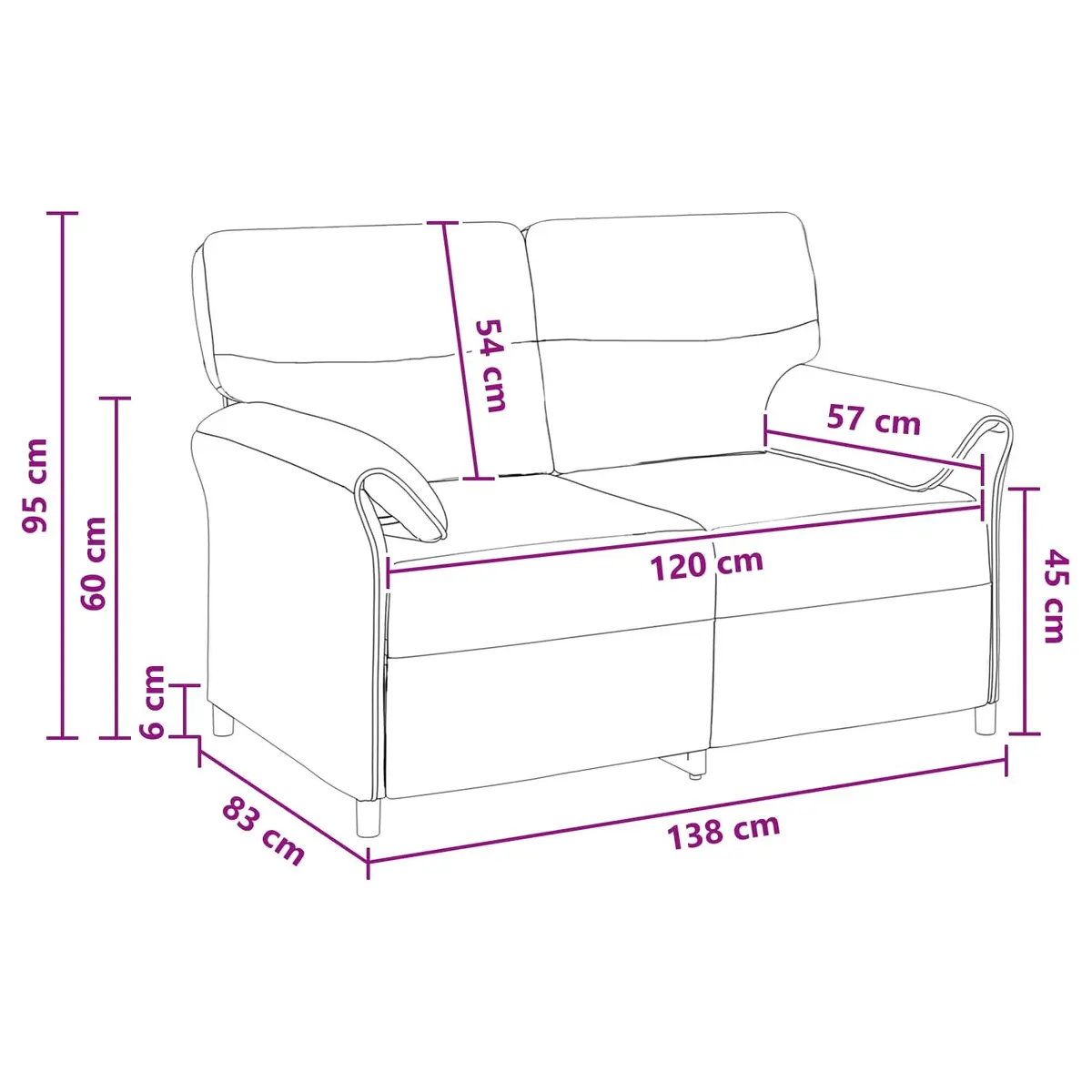 Grey Sofa Modern Contemporary Living Room Furniture Metal Frame Foam Cushions