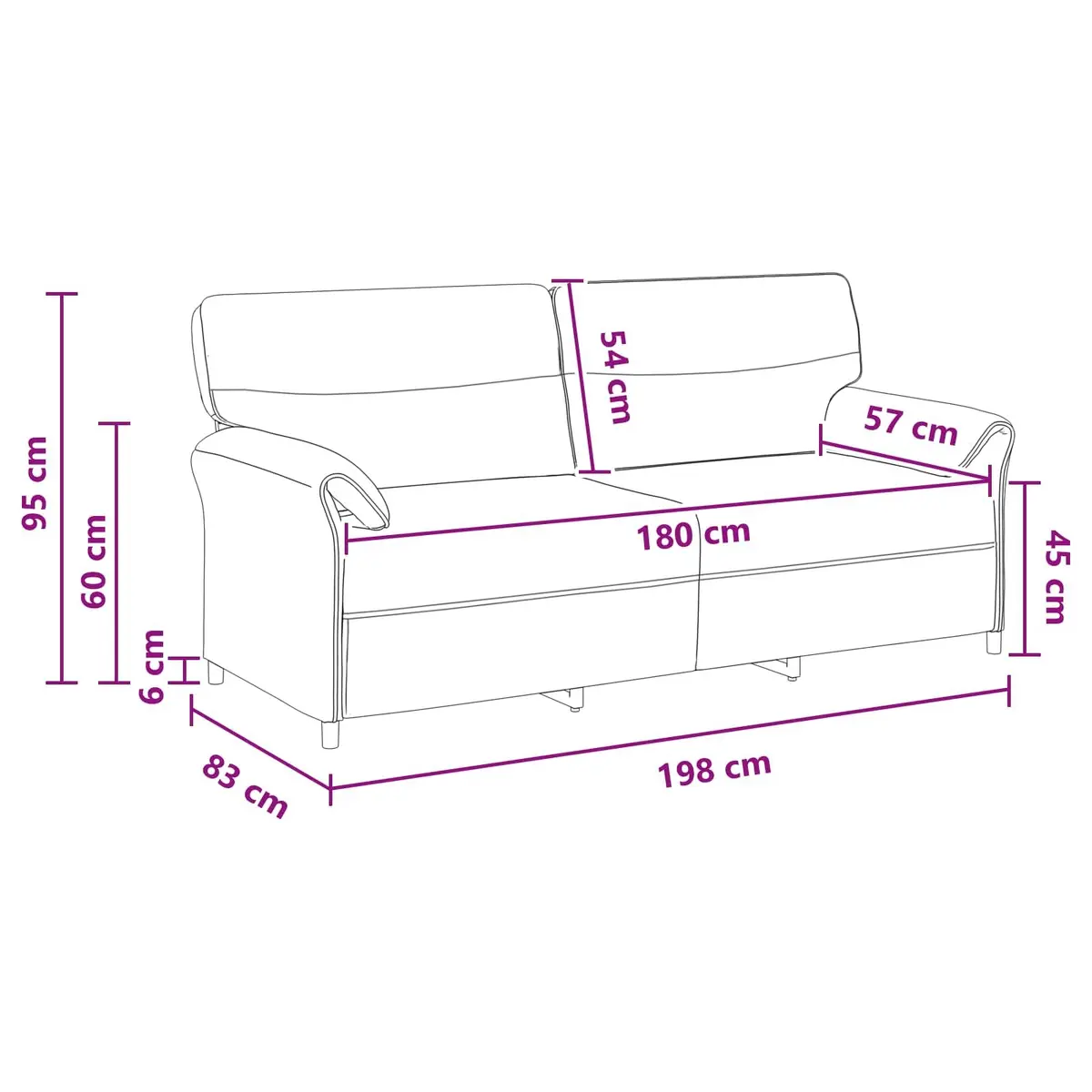 Grey Sofa Contemporary Indoor Lounge Seat Metal Frame Foam Cushions Living Room