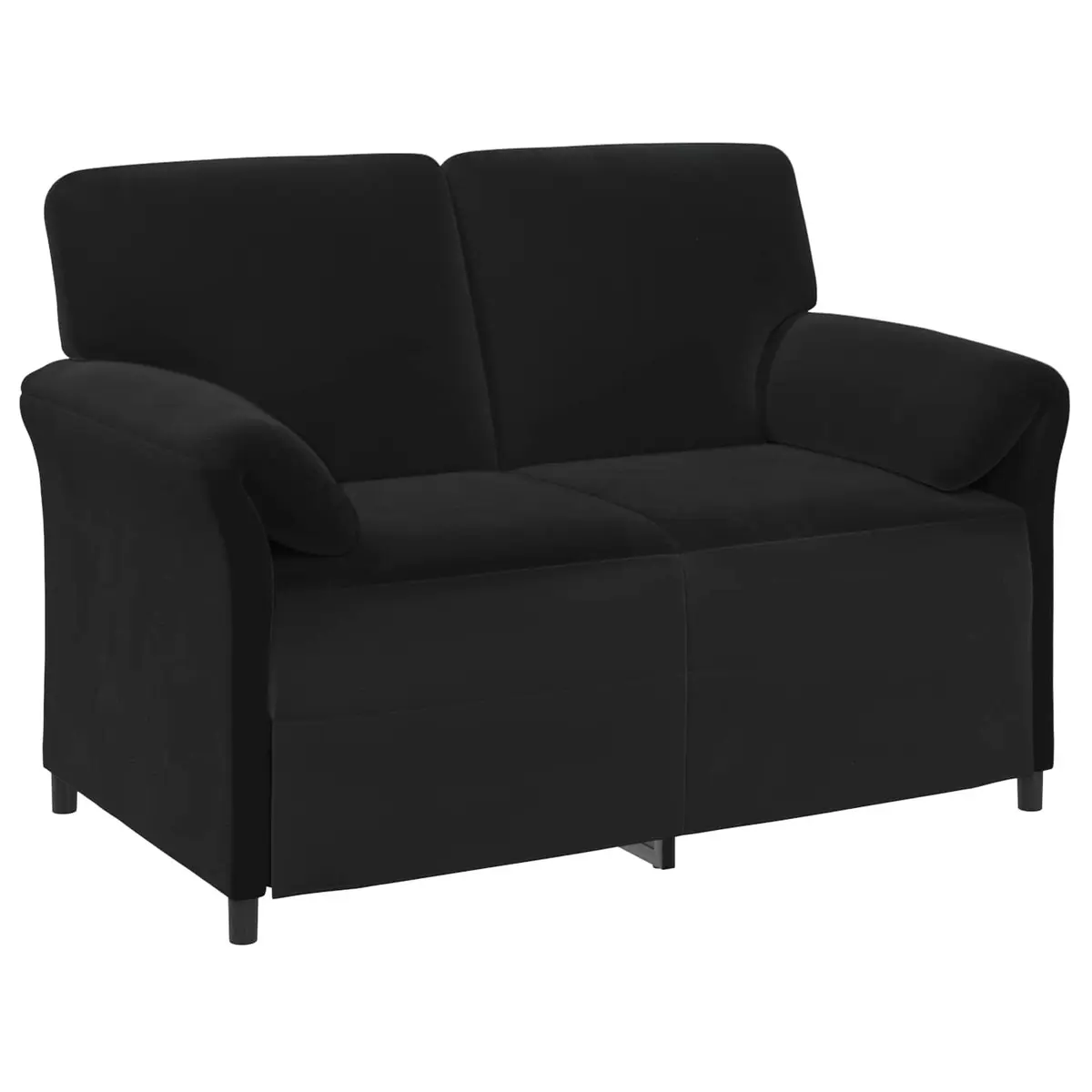 2-Seater Sofa Black Velvet Contemporary Lounge Furniture 138cm