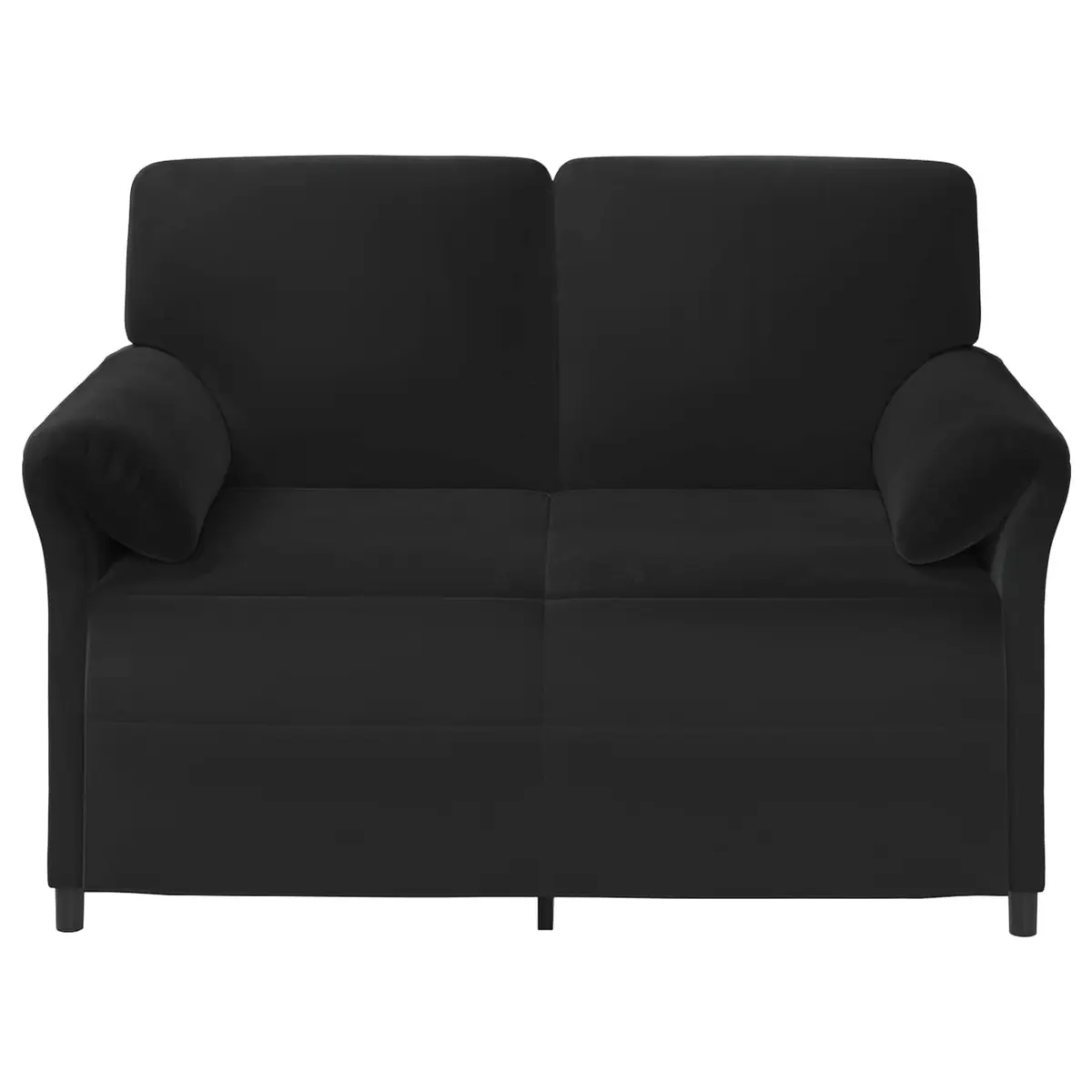 2-Seater Sofa Black Velvet Contemporary Lounge Furniture 138cm