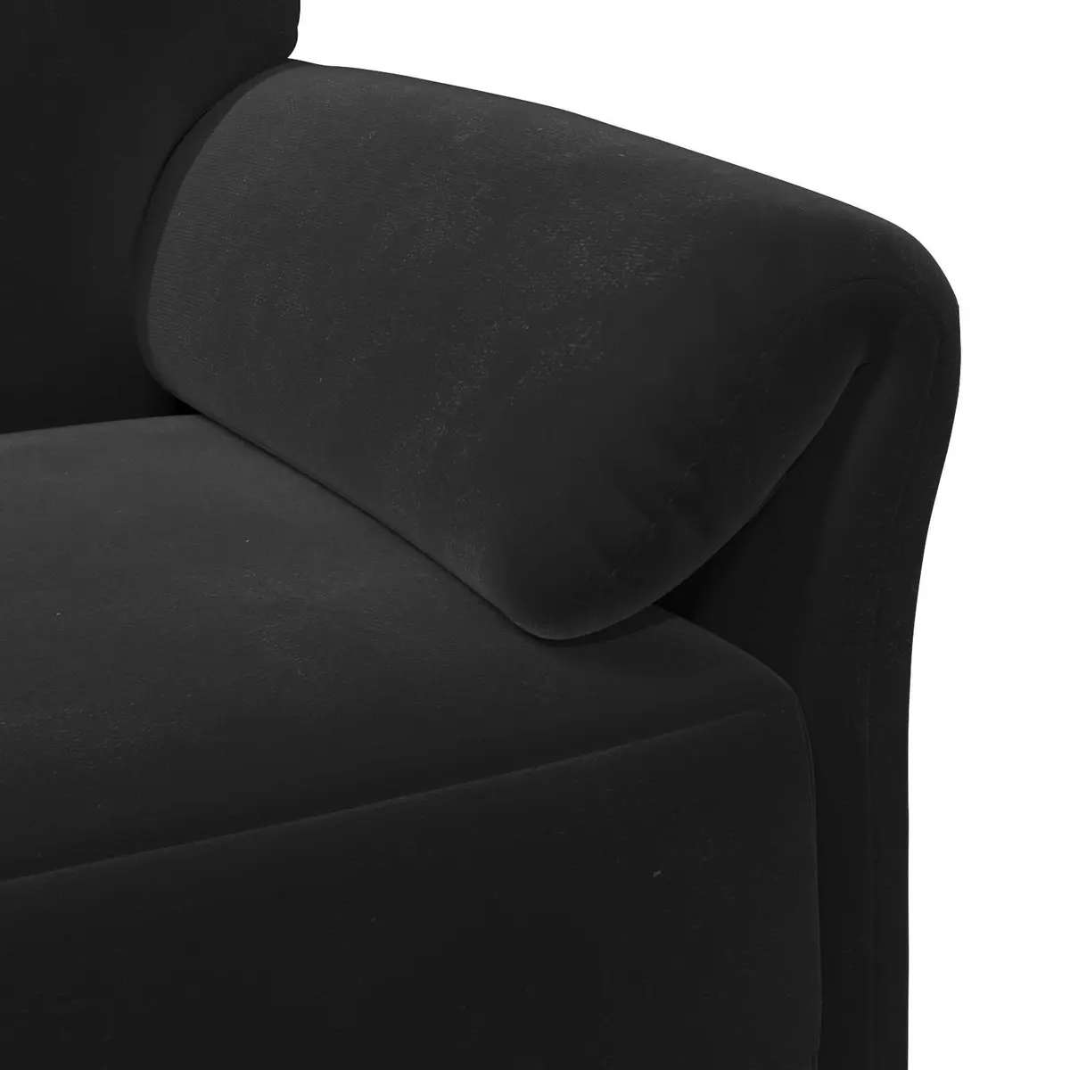 2-Seater Sofa Black Velvet Contemporary Lounge Furniture 138cm
