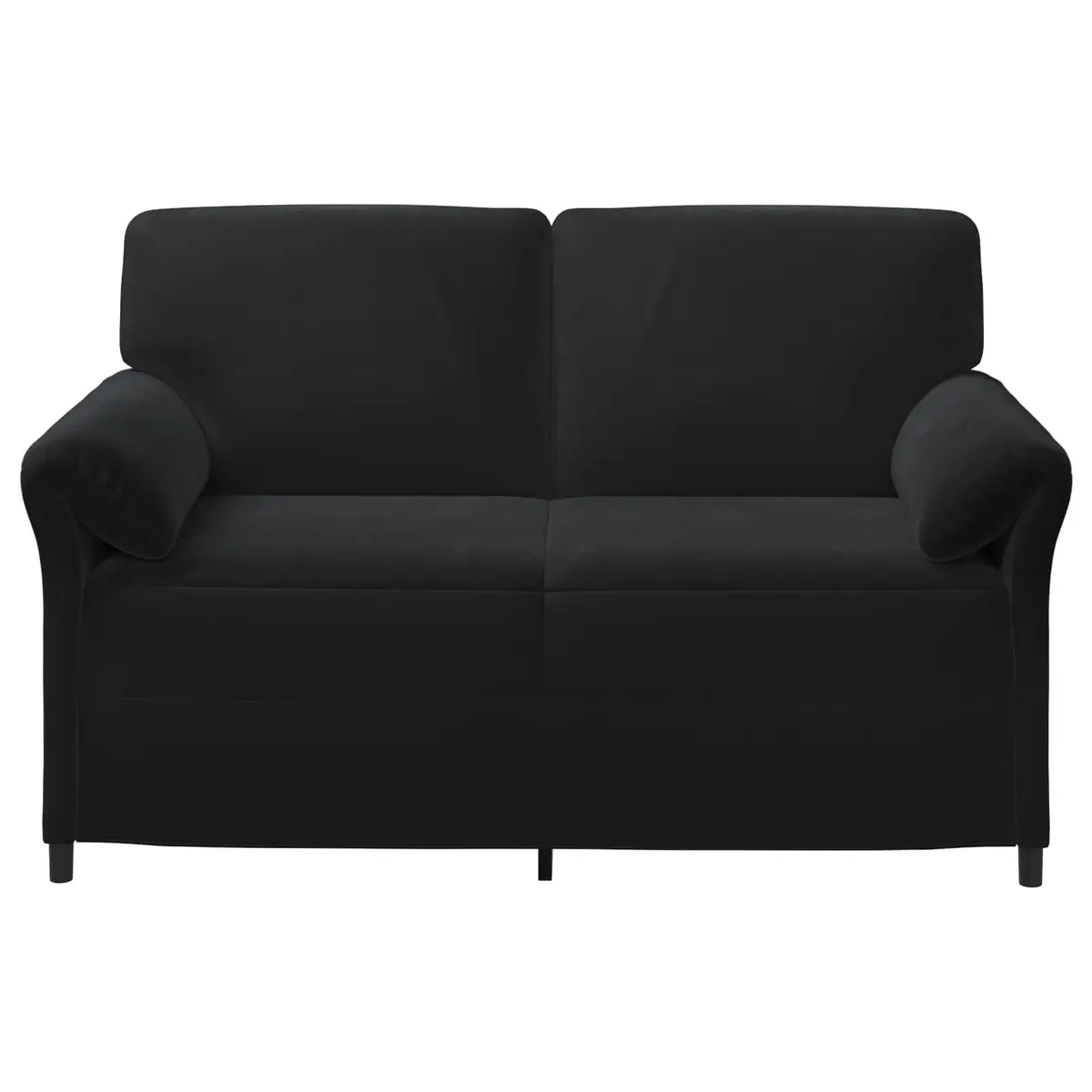 2-Seater Black Velvet Sofa