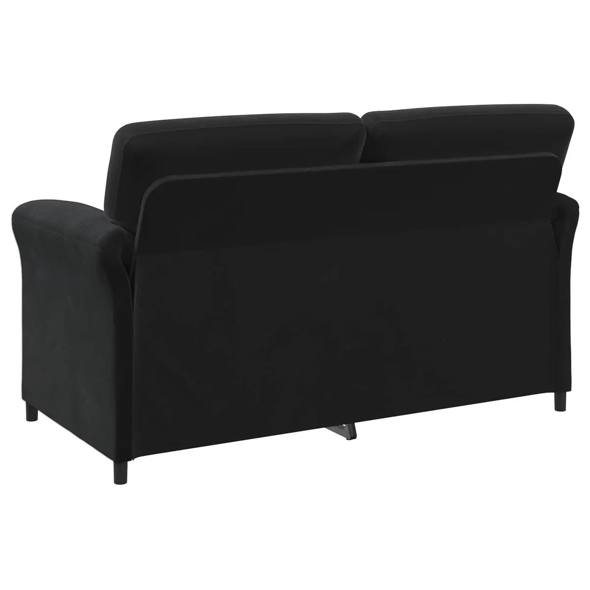 2-Seater Black Velvet Sofa