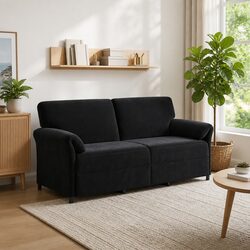Your New Favorite Black Velvet 3-Seater Sofa