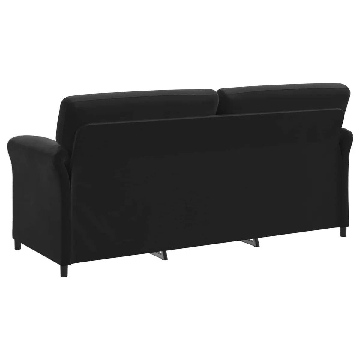 3-Seater Sofa Black Velvet Living Room Lounge Couch Contemporary Design 198cm