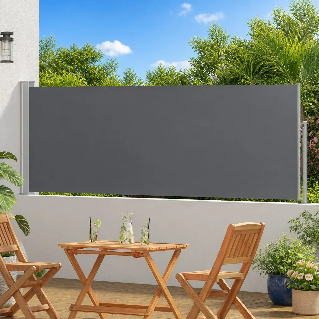 Retractable Side Awning 500 x 100 cm Outdoor Garden Patio Shade Privacy Screen