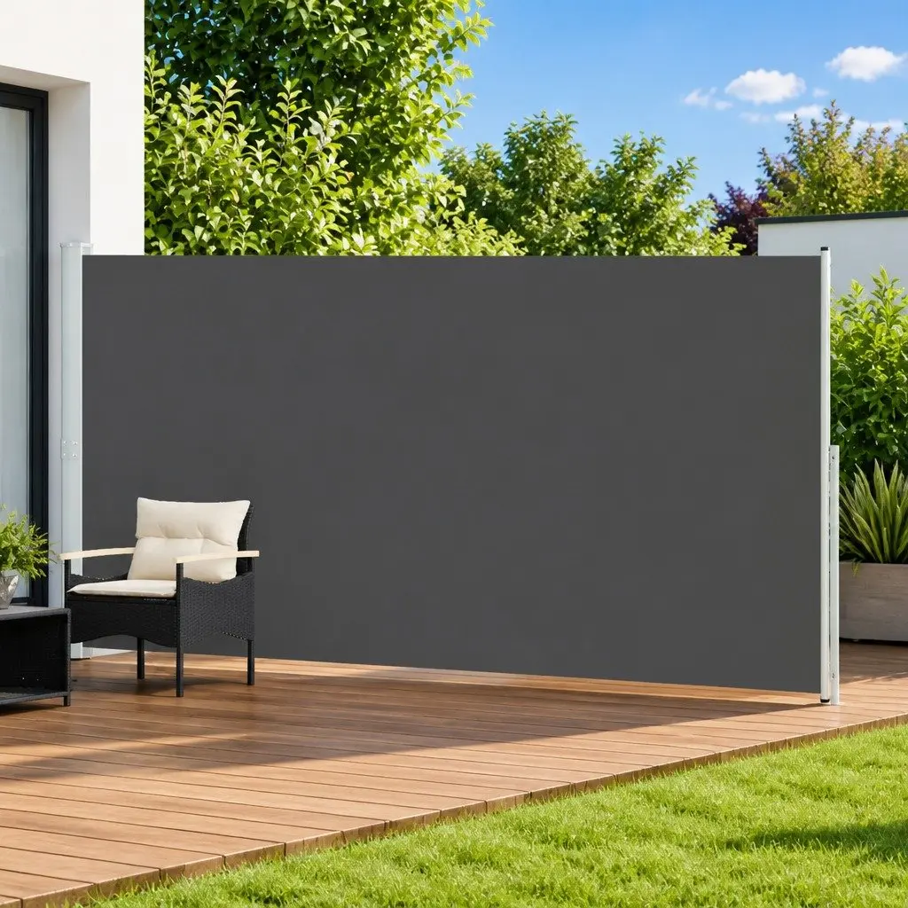 Retractable Side Awning Outdoor Garden Patio Shade Privacy Screen 180 x 500 cm