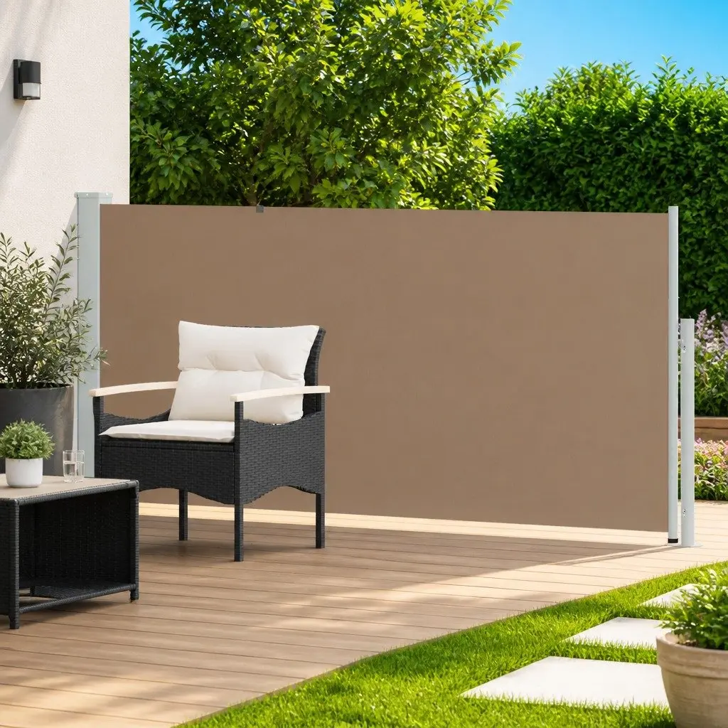 Retractable Side Awning 117 x 600 cm Outdoor Garden Patio Shade Privacy Screen