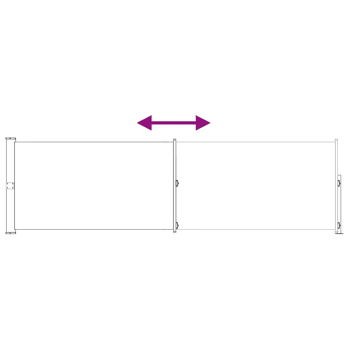 Retractable Side Awning 117 x 600 cm Outdoor Garden Patio Shade Privacy Screen