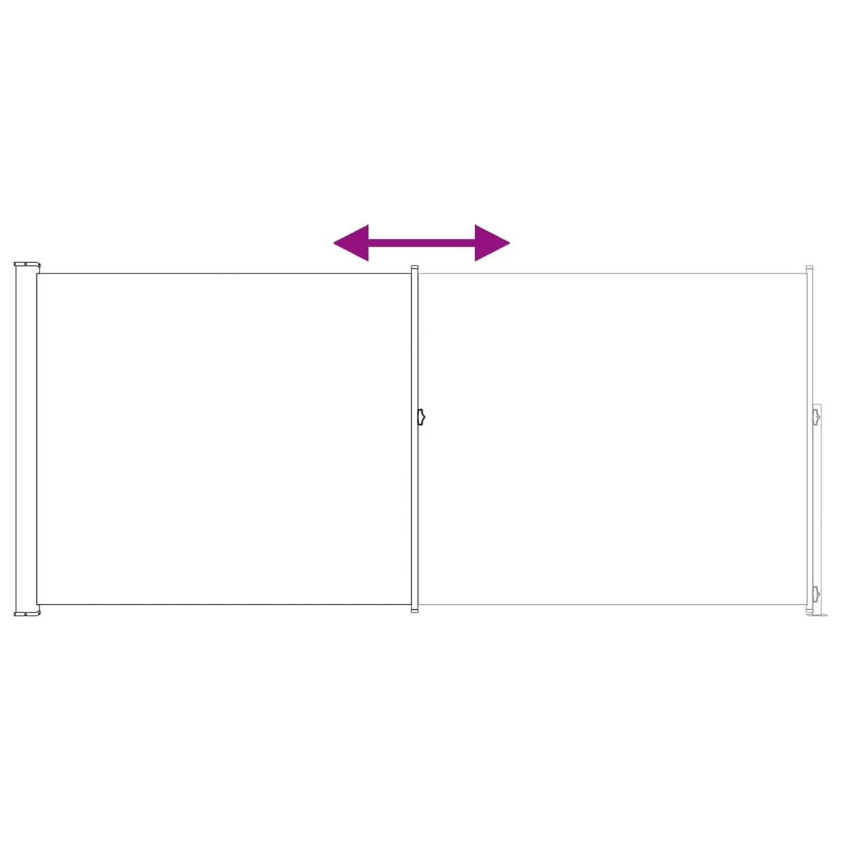 Retractable Side Awning Durable Polyester Fabric 180 x 600 cm Outdoor Garden Patio Privacy Shade