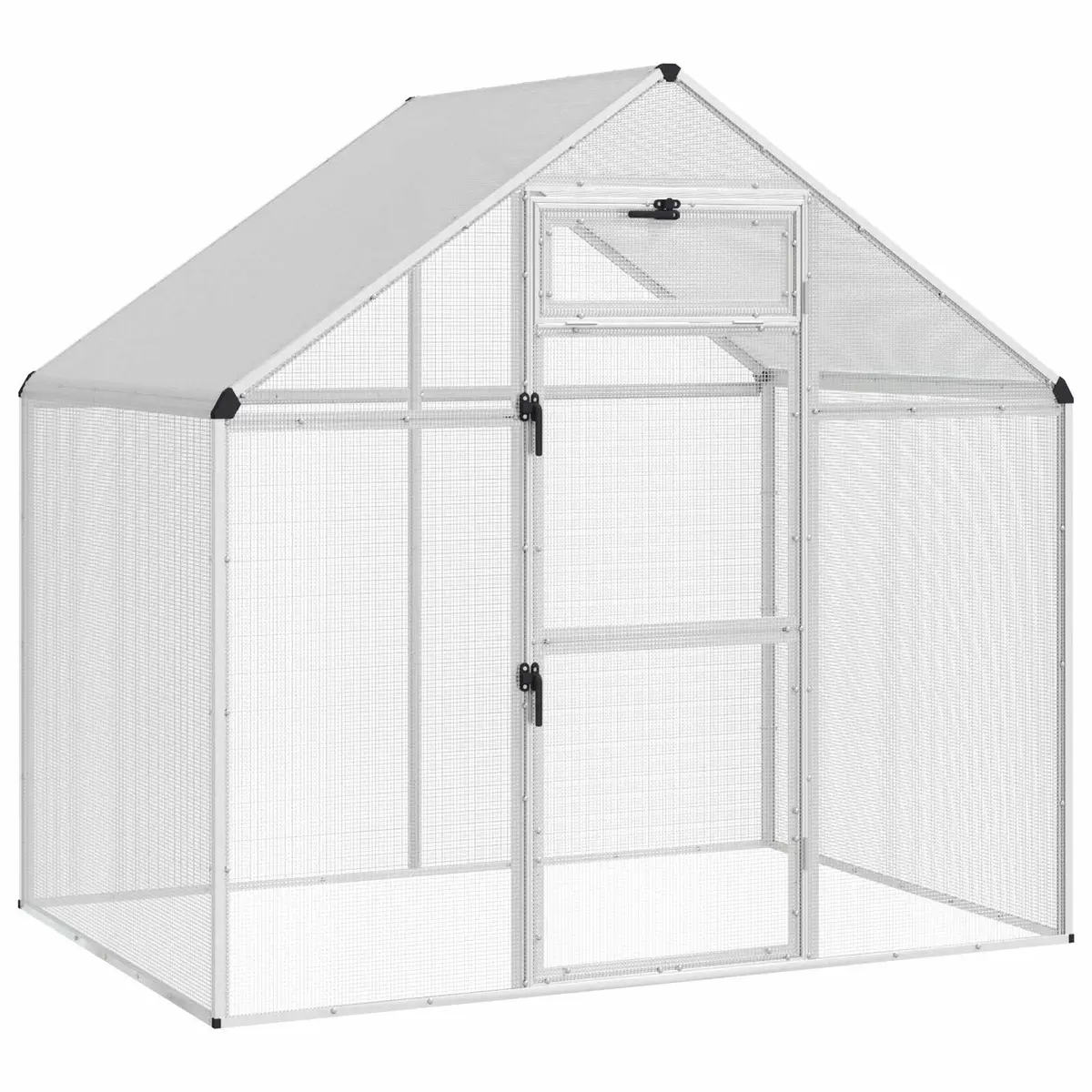 Bird Cage Silver Outdoor Garden Aviary Welded Wire Mesh Weatherproof Large