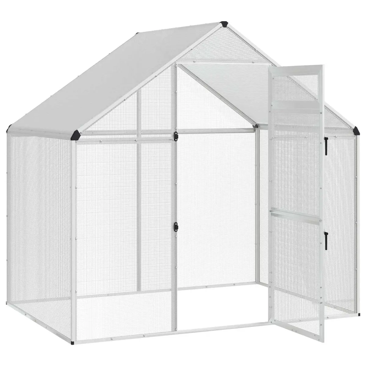 Bird Cage Silver Outdoor Garden Aviary Welded Wire Mesh Weatherproof Large