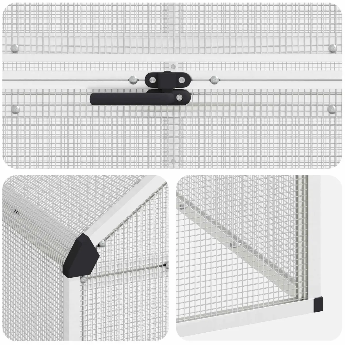 Bird Cage Silver Outdoor Garden Aviary Welded Wire Mesh Weatherproof Large