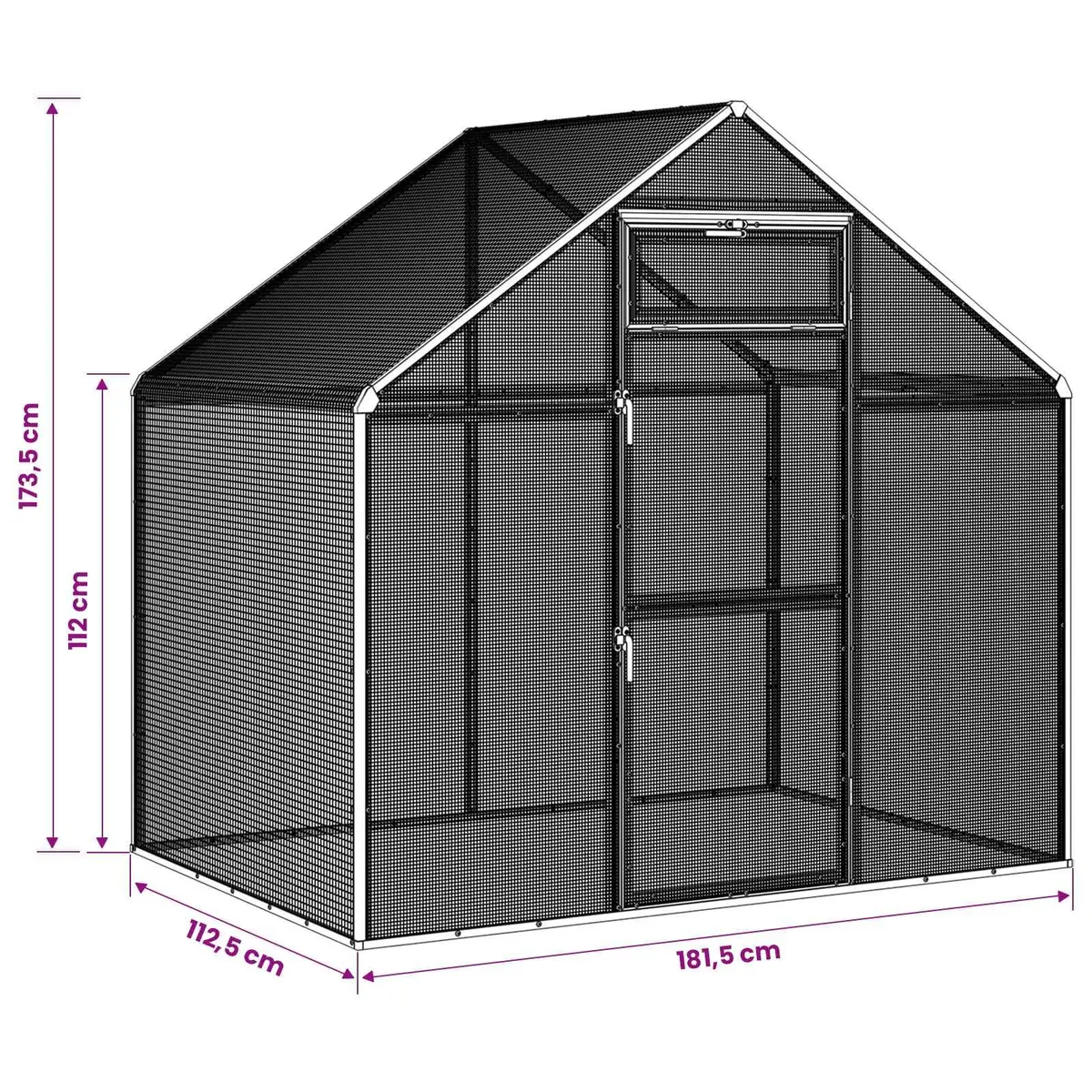 Bird Cage Silver Outdoor Garden Aviary Welded Wire Mesh Weatherproof Large