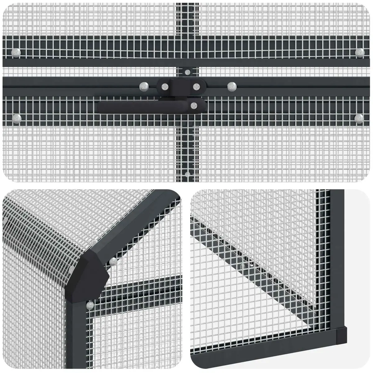 Bird Cage Anthracite Outdoor Garden Aviary Welded Wire Mesh Waterproof UV